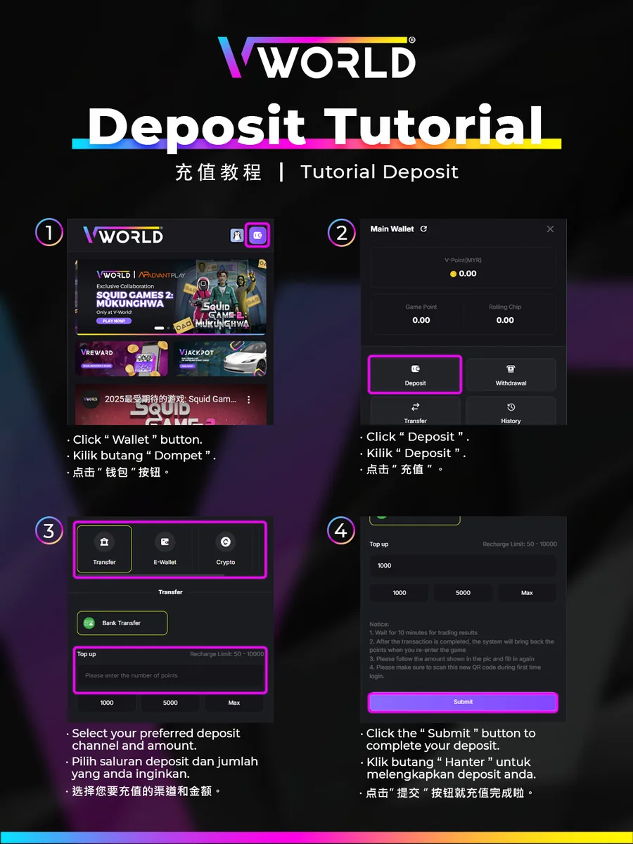 VWorld Deposit tutorial