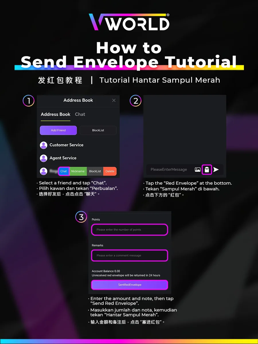 VWorld How to Send a Red Envelope tutorial